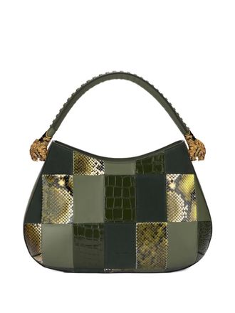 Roberto Cavalli Roar tote bag - women - Bos Taurus/Cotton/Sheepskin/Elastane - One Size - Green