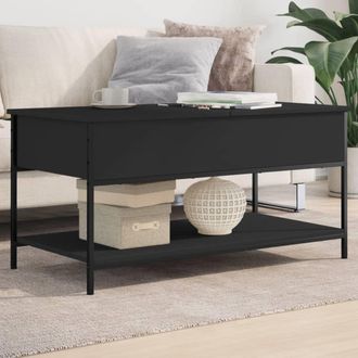 vidaXL Vidaxl - Mesa De Centro Madera De Ingenier&iacute;a Y Metal Negro 100x50x50 Cm