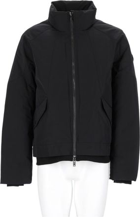 Moose Knuckles Structured Black High Collar Polyester Jacket
