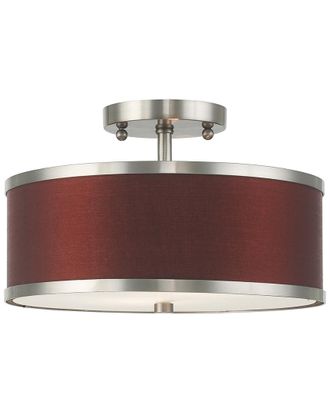 Livex Lighting Livex Park Ridge 2 Light Brushed Nickel Ceiling Mount