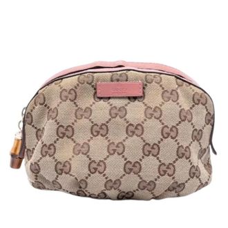 Gucci Pre-owned Clutches, female, Beige, Size: ONE SIZE Pre-owned Canvas Clutch