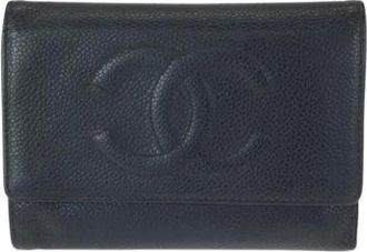 Chanel Pre-owned Wallets, female, Black, Size: ONE SIZE Pre-owned Vintage Wallet (tri-fold)