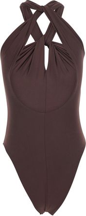Federica Tosi Halter Neckline One-Piece Swimsuit - Brown