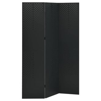 Berkfield Home 3-Panel Room Divider Black 120x180 cm Steel