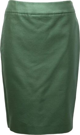 Armani Groene Zijde/Katoen Rok Rmn 01T Rm 065 - Dames - Kokerrokken - Groen - XS - Katoen - Rokken