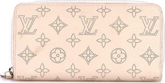 Louis Vuitton Beige Mahina Leather Zippy Wallet (Authentic Pre-Loved)