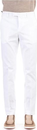 Pantaloni Torino Pantalone delav&egrave; micro tramato - Heren - Chinos - Wit - XL - Katoen - Broeken
