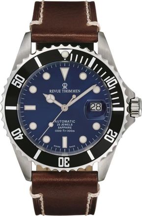 Revue Thommen Automatisch Duikhorloge - Heren - Accessoires - Bruin - Maat: ONE Size Leer