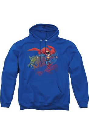 Gildan Superman Cool Word Supes Adult Pull Over Hoodie / Hooded Sweatshirt