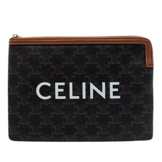 Celine Pre-owned Vintage Canvas Clutch - Dames - Pre-owned - Bruin - Maat: ONE Size Leer