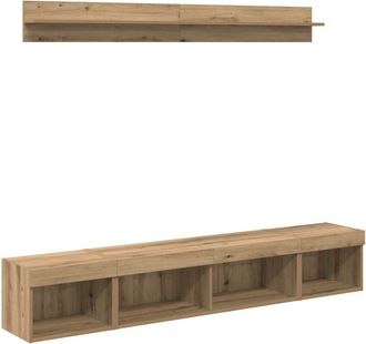 vidaXL Conjunto De Mueble Para Tv De Pared 5 Pcs Roble Artesanal Vidaxl