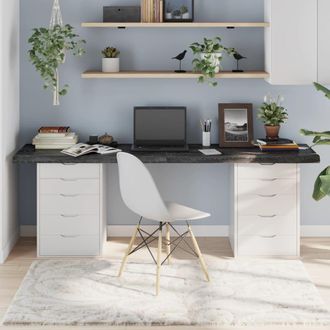 Berkfield Home Table Top Dark Grey 200x50x(2-6) cm Treated Solid Wood Oak