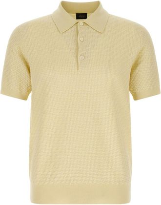 Brioni Yellow Weaving Textured Polo