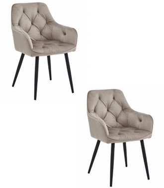 OEM Silla Jork - Terciopelo Beige Oscuro / Patas Negras X 2