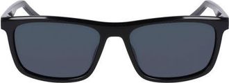 Nike Embar 56mm Polarized Square Sunglasses in Black /Polar Grey at Nordstrom