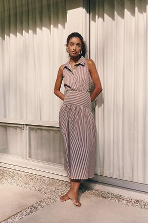 Exquise Tobie Drop-Waist Midi Shirtdress by Exquise