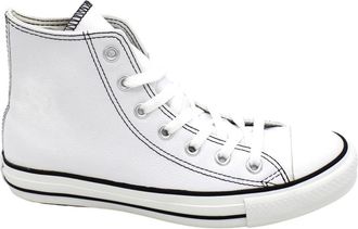Converse Leren Hi-Top Rubberen Zool Sneakers - Dames - Sneakers - Wit - 41 1/2 EU - Schoenen