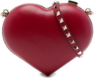Valentino Pre-owned Valentino Leather Rockstud Carry Secrets Heart Minaudiere Crossbody Ladies IPHWPAYJ5RDDLORM