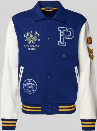 Polo Ralph Lauren College-Jacke mit Motiv-Badges in Marine, Größe XXL