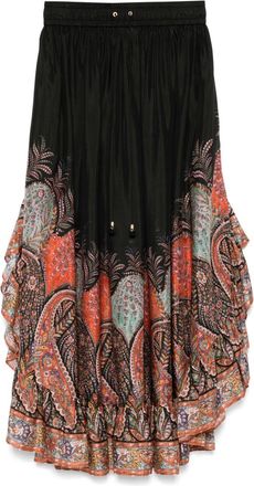 Zimmermann Rhiannon Printed Silk Skirt