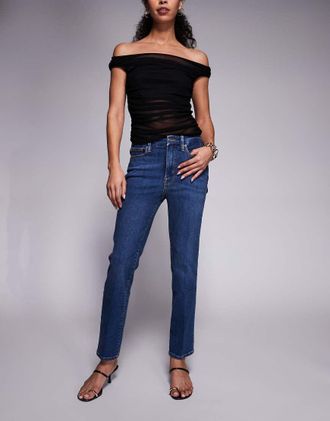 Good American Good Legs - Jeans dritti lavaggio blu scuro