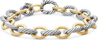 David Yurman Bracciale Oval Link Chain in oro giallo 18kt e argento sterling (10mm)