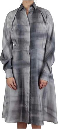 Kiton Regular Solid 100% Handmade - Dames - Shirt Kleedjes - Grijs - S - Kleedjes