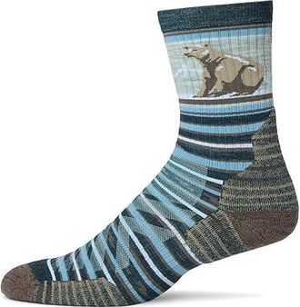 Smartwool Hike Targeted Cushion Bear Stripe Mid Crew Socks Mens Crew Cut Socks Shoes Twilight Blue : XL (Mens Shoe 12-14.5)