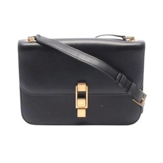 Saint Laurent Pre-owned Carre Satchel Leren Schoudertas - Dames - Pre-owned - Zwart - Maat: ONE Size Leer