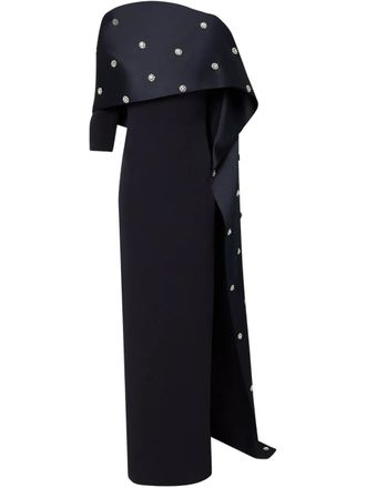 SAFiYAA cape-attached dress - Blue