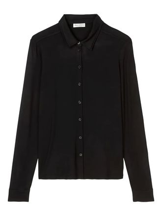 Marc O'Polo Button-up blouse met lange mouwen - Zwart