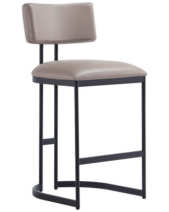 Manhattan Comfort Juno Metal Vegan Leather Counter Stool