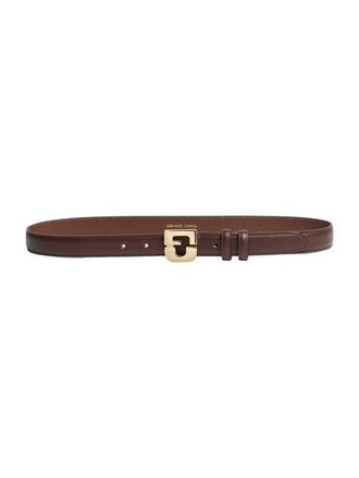 Gerard Darel Le Lauren Slim Leather Belt in Coffee at Nordstrom, Size Medium