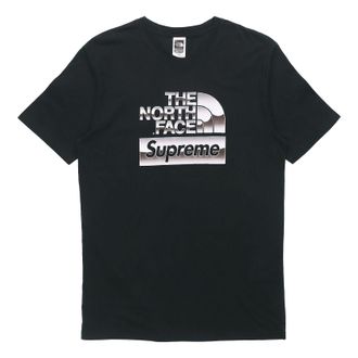 SUPREME SS18 x The North Face Metallic Logo TShirt Black Logo Tee SUP-SS18-141