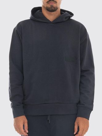 HUGO BOSS Felpa con cappuccio in cotone relaxed fit con logo tono su tono