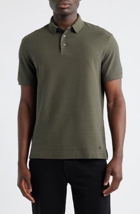 Emporio Armani Geo Texture Cotton Polo in Green at Nordstrom Rack, Size Xxx-Large