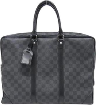 Louis Vuitton Pre-owned Handbags, male, Gray, Size: ONE SIZE Pre-owned Porte-Documents Voyage Handbag