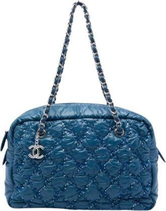 Chanel Pre-owned Nylon chanel-bags - Dames - Vintage Schoudertas - Blauw - ONE Size - Nylon - Vintage