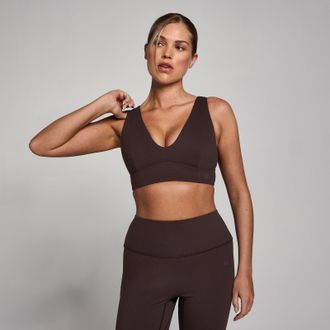 MyProtein Sujetador deportivo largo de cuello en V SculptForm para mujer de MP - Chocolate - XS