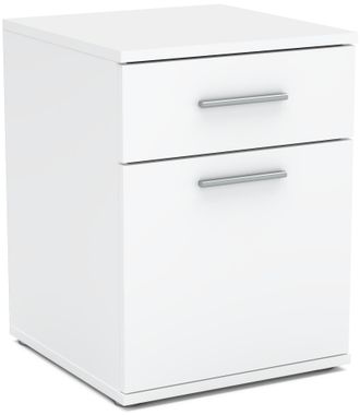OEM Mesita De Noche Moderna En Color Blanco Mate Con Caj&oacute;n Y Puerta Dimensiones: 40,5 Cm X 40 Cm X 52 Cm