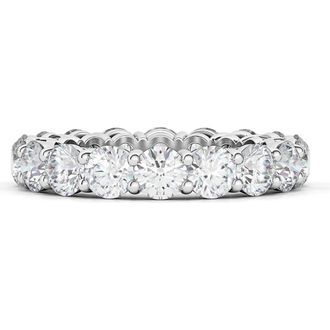 HauteCarat Lab Created Diamond Single Prong 18K Gold Eternity Band Ring in White Gold at Nordstrom, Size 4.5