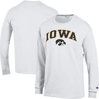 Champion Mens Champion White Iowa Hawkeyes Arch Over Logo Long Sleeve T-Shirt at Nordstrom, Size Xx-Large