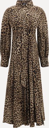 Ella Abito leopardato a maniche lunghe e collo alto Woman 44