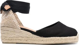 Castaner Carina Espadrilles - Dames - Sleehakken - Zwart - 38 EU - Leer - Schoenen
