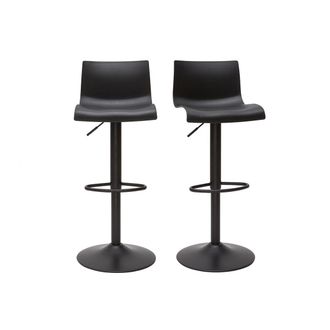 Miliboo Miliboo - Taburetes De Bar Regulables En Metal Negro (lote De 2) Ona