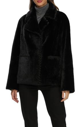 Gorski Reversible Genuine Shearling Jacket with Embroidered Trim in Black/black at Nordstrom, Size Medium