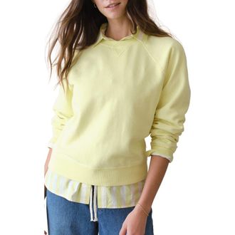 Marine Layer Cloud 9 Fleece Reversible Sweatshirt in Citron at Nordstrom, Size X-Small