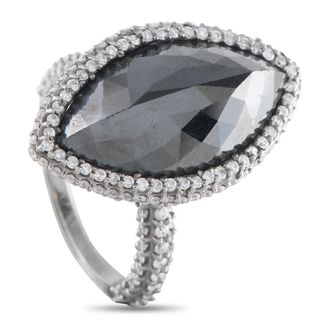 Luxury Bazaar 18K White Gold 9.0ct White and Black Diamond Ring MF03-050526