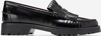 Cole Haan Womens Treena Lug Kiltie Loafers - Black Size 10.5