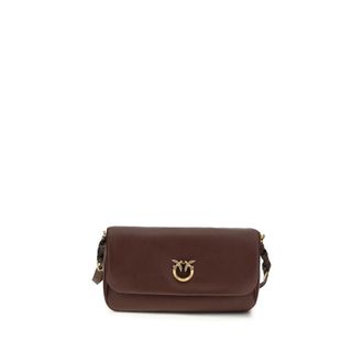 Pinko Brown Calf Leather Bos Taurus Shoulder Womens Bag